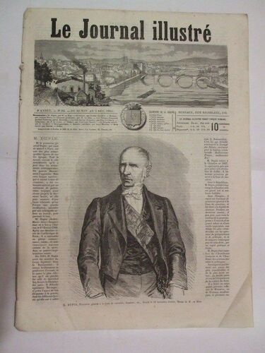 Le Journal Illustré  N° 94 : M.Dupin. Départ Des Troupes Francaises De Terracine(États Du Pape).Chateau De Compiegne,Prise Des Jardins,Résidence Actuelle De La Cour.Épisode De La Guerre Des Indes