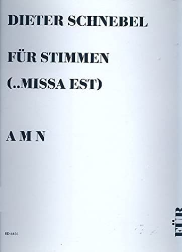 Für Stimmen (... Missa Est) - Teil Ii: Amn - 7 Groupes De Vocal (Sab/At/St/Tb/Ab/As/Stb, Choeur Des Récitants) - Partition - Ed 6456
