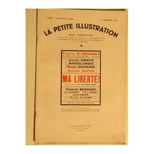 La Petite Illustration N° 809 Théatre N° 405 13 Février 1937