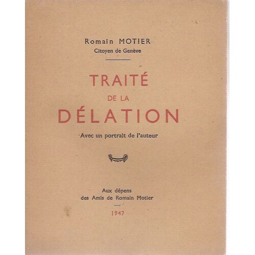 Traité De La Délation
