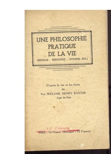 Une Philosophie Pratique De La Vie