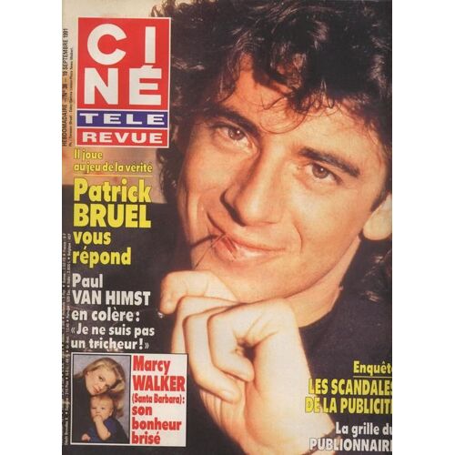 Ciné Télé Revue (Edition Belge) / 19-09-1991 N° 38 : Patrick Bruel (3p) - Johnny Hallyday (1p) - Marcy Walker / Santa Barbara (3p) - Tom Tryon (2p) - Bryan Adams (2p Poster)
