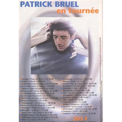 Programme France Billet / 09-2000  N° 00 : Patrick Bruel (1p Pub) - Damien Saez (1/4p)