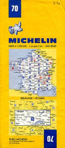 Cartes Routières N° 70 : Beaune - Evian  /  Echelle 1-200000
