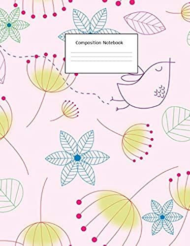 Composition Notebook: Birds And Dandelions: Wide Ruled: 100 Pages: 8.5 X 11