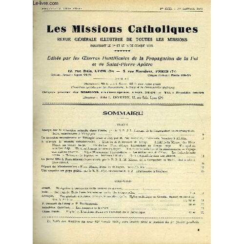 Les Missions Catholiques N° 3125 - Aperçu Sur La Situation Actuelle Dans L Inde Par Le R.P. J.L. Contat, La Question Musulmane En Ethiopie Par Paul Gimalac, A Travers Le Monde Missionnaires, Mort Du(...)