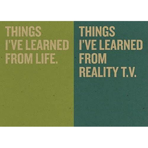 Jotty Journals: Wisdom: Things I've Learned From Life And Things I've Learned From Reality Tv