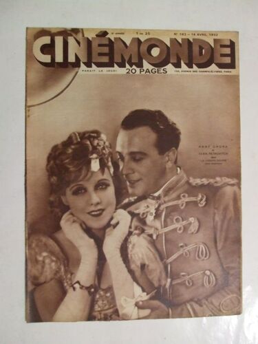 Cinémonde N° 182 : Anny Ondra Et Ivan Petrovitch Dans "La Chauvre-Souris". Kate De Nagy"Vainqueur"