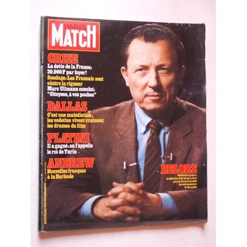 Paris Match  N° 1766 : Delors , Dallas ,Andrew , Platini ,Crise ( Dettes De La France)