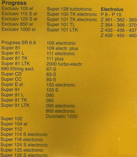 Lot de 5 sacs aspirateur Interfilter Ref. PR 8 - 117 - Pour PROGRESS EXCLUSIV, SUPER.... -  ELECTROLUX