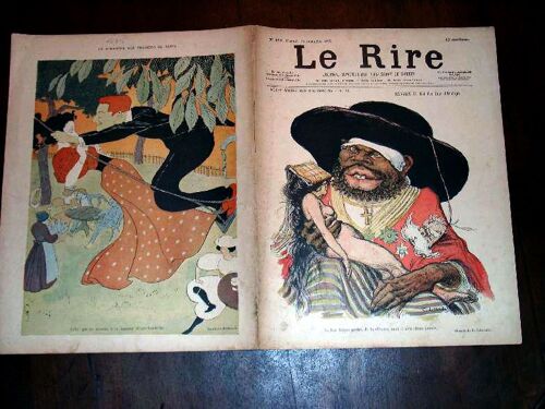 Le Rire - N°151 - 25 Septembre 1897 -  Illustration En Couleurs De  La  Couverture  Ménélik Ii, Roi Des Rois D'ethiopie (Notre Musée Des Souverains - Le Négus) Par C..Leandre - Illustration En Couleurs Derniere Page De Roubille.