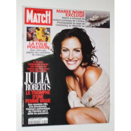 Paris Match  N° 2660 : La Folie Pokemon. Julia Roberts