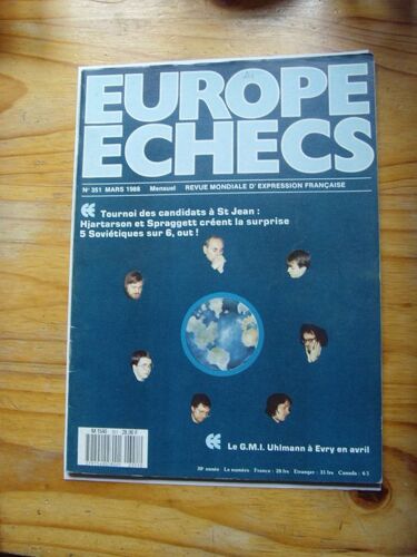 Europe Echecs N° 351 : Tournoi Des Candidats A St Jean