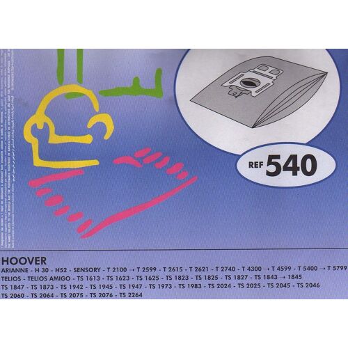 Codiac 540 - sacs aspirateur Hoover Arianne Sansory Telios Telios Amigo