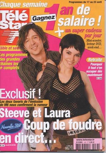 Télé Star / 12-04-2004  N° 1437 : A La Recherche De La Nouvelle Star 2 / Steeve Et Laura (3p) - Jane Birkin (1p) - Sarah Michelle Gellar (1p)