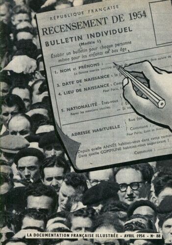 La Documentation Française Illustrée : Année 1954  N° 88 : Le Recensement De 1954