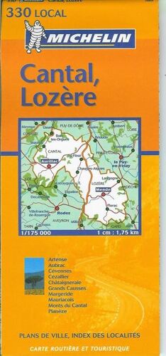Cantal, Lozère - 1/175 000