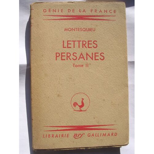 Lettres Persanes Tome Ii