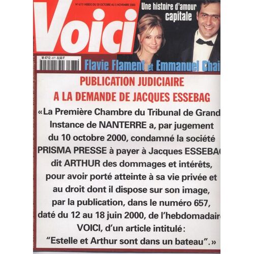 Voici  N° 677 : Isabelle Adjani (1p) - Paul Mc Cartney (2p) - Liz Hurley (2p) - Daniel Day Lewis (3/4p) - Richard Gere / Winona Ryder (2p) - Alizée (Bréve Avec Photo)