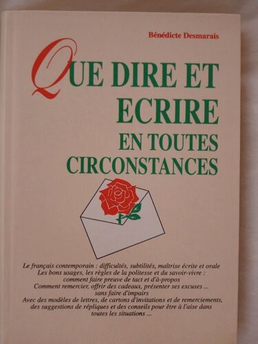Que Dire Et Ecrire En Toutes Circonstances