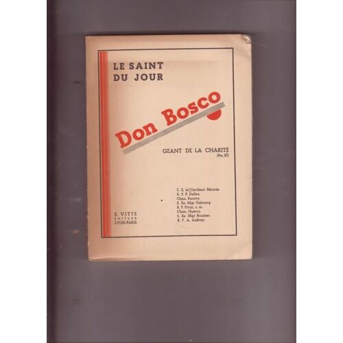 Le Saint Du Jour Don Bosco, Géant De La Charité