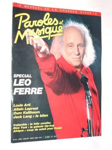 Paroles Et Musique  N° 51 : Special Léo Ferre