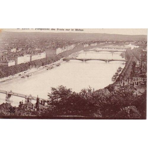 Lyon Perspective Des Ponts Du Rhône (1919)