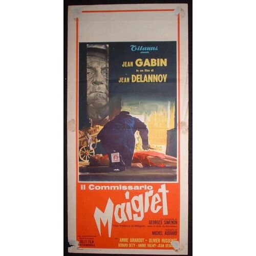 Jean Gabin * Georges Simenon * Maigret Tend Un Piege * Delannoy Jean - 1957 - Affiche De Cinema Originale Italienne - 33*70 Cm * (Jean Gabin ; Annie Girardot ; Jean Desailly)  *