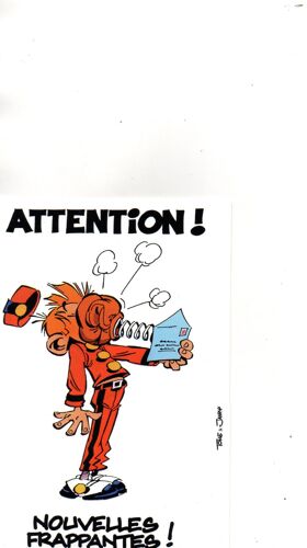 Carte Postale Couleur Theme Bandes Dessinees -Attention ! Nouvelles Frappantes Carte Postale N° S 11 Spirou Et Fantasio!