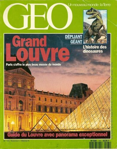 Geo N° 165 : Grand Louvre Avec Le Dépliant Géant - L'histoire Des Dinosaures