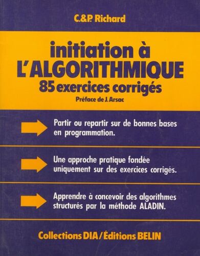 Initiation À L'algorithmique - 85 Exercices Corrigés