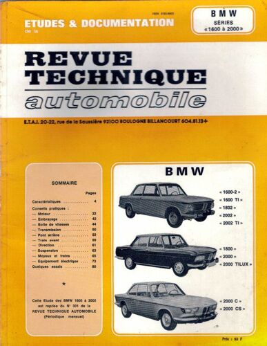 B - M - W - 1600-2, 1600 Ti, 1802, 2002, 2002 Ti, 1800, 2000 Tilux, 2000 C, 2000 Cs