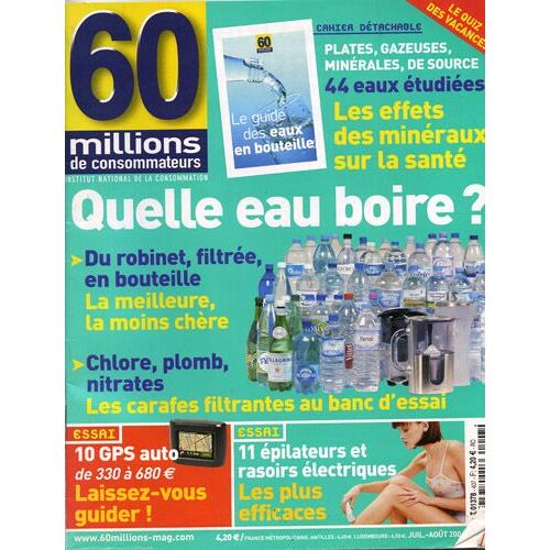 60 Millions De Consommateurs  N° 407 : Quelle Eau Boire ?