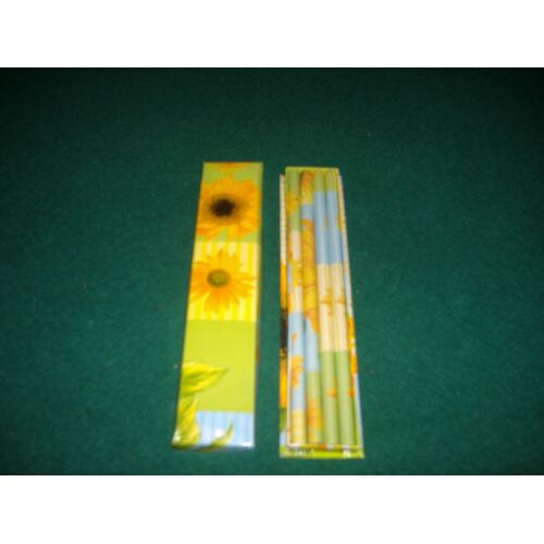 Lot De 4 Crayons De Papier Motifs Tournesol