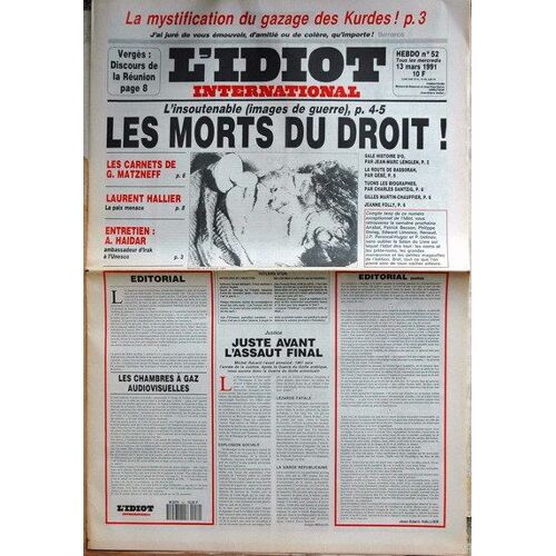 Idiot International (L') N° 52 Du 13/03/1991