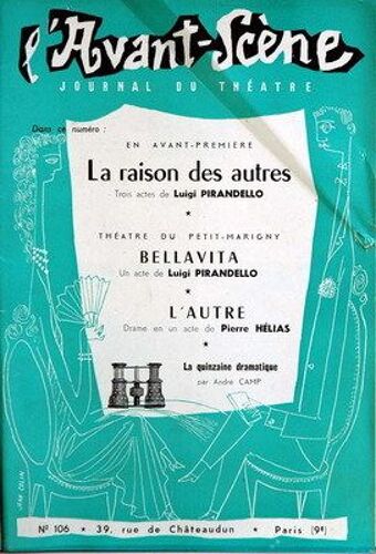 Avant Scene Theatre (L') N° 106 Du 15/06/1958