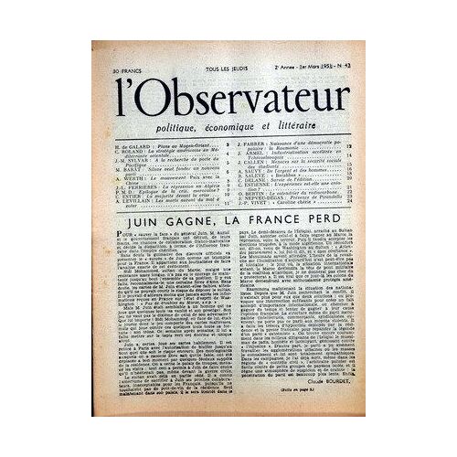 Observateur (L') N° 47 Du 01/03/1951