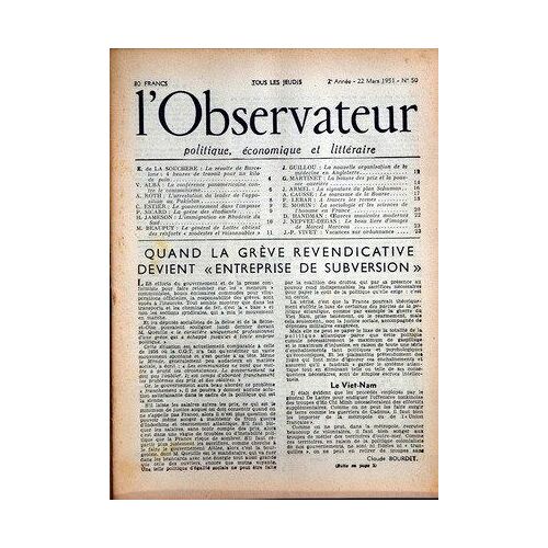 Observateur (L') N° 50 Du 22/03/1951
