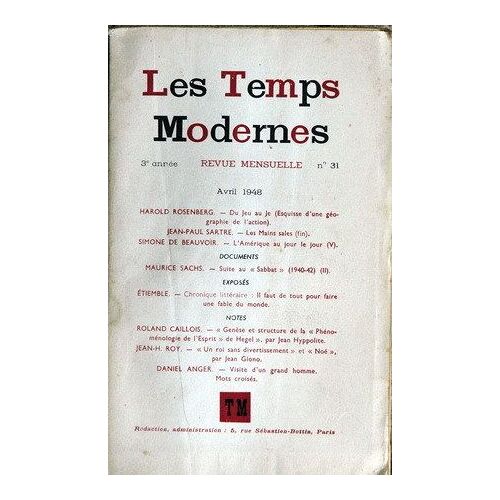 Temps Modernes (Les) N° 31 Du 01/04/1948
