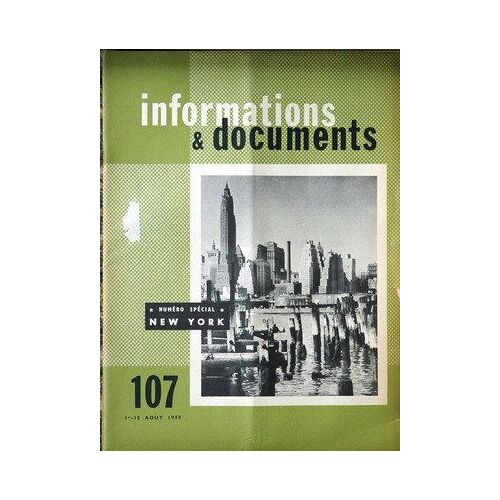 Informations Et Documents N° 107 Du 15/08/1959