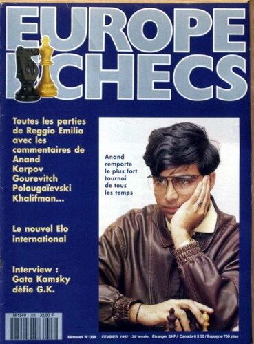 Europe Echecs N° 398 Du 01/02/1992