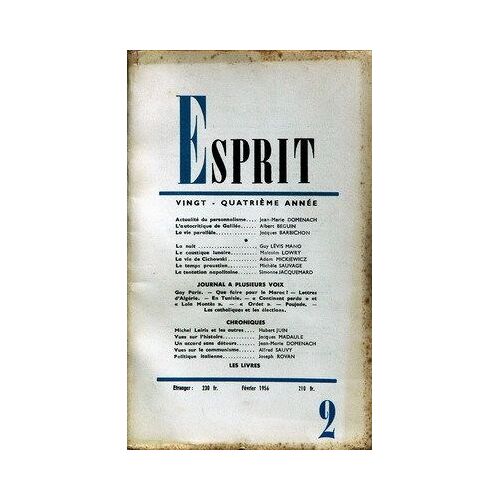 Esprit N° 2 Du 01/02/1958