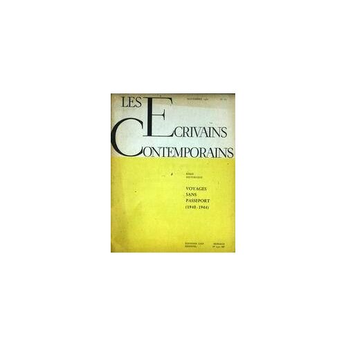 Ecrivains Contemporains (Les) N° 82 Du 01/11/1962