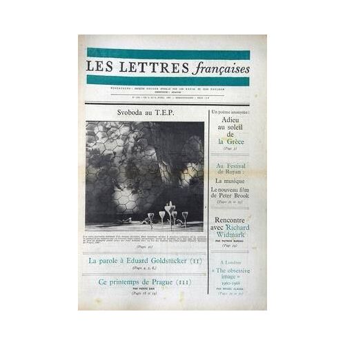 Lettres Francaises (Les) N° 1230 Du 14/04/1968