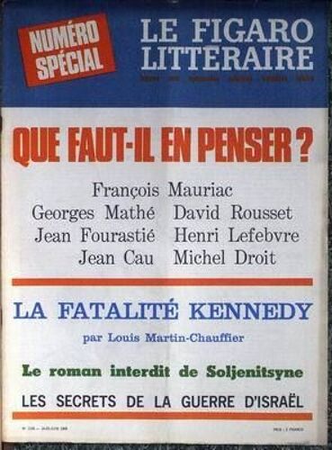 Figaro Litteraire (Le) N° 1154 Du 14/06/1968