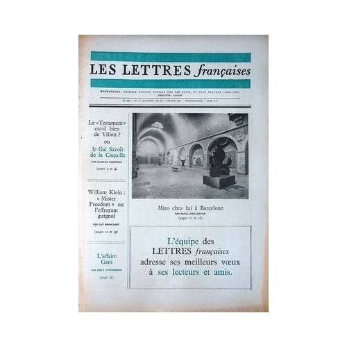 Lettres Francaises (Les) N° 1264 Du 31/12/1968