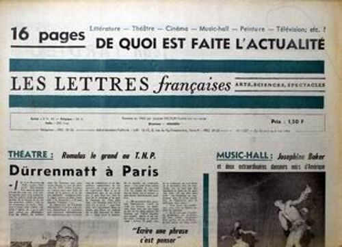 Lettres Francaises (Les) N° 1027 Du 30/04/1964