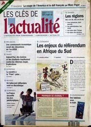 Cles De L'actualite (Les) N° 1 Du 19/03/1992