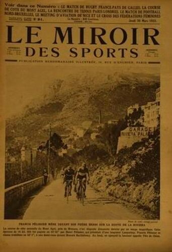 Miroir Des Sports (Le) N°91 Du 30-03-1922