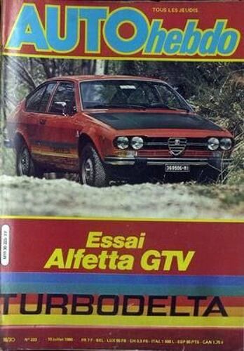 Auto Hebdo N° 223 Du 10/07/1980